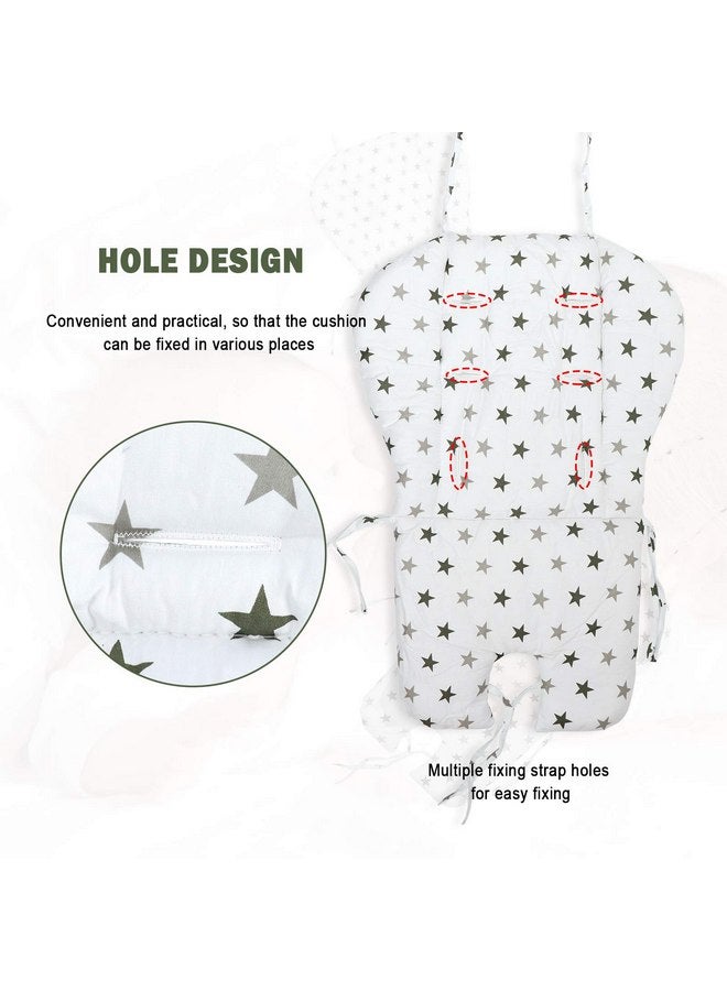 Kocpudu High Chair Pad,highchair/seat Cushion/Breathable Pad,Soft and Comfortable,Light and Breathable, Cute Patterns,Suitable for Most High Chairs,Baby Dining Chairs(Army Green Star Pattern) - Image 4