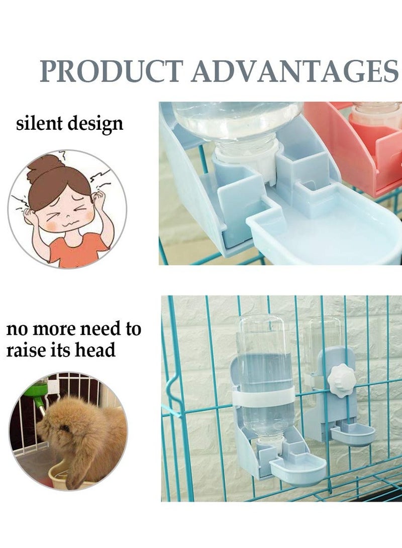 SOLARAE Rabbit Water Bottle Hanging Water Dispenser, 350ml Gravity Flow Automatic Water Bottle Prevent Spill, Mini Pet Feeder for Rabbit Hamster Chinchilla Hedgehog Ferrets (Blue) - Image 2