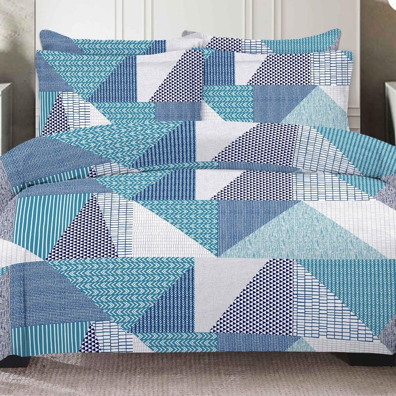 Amali  6 Pieces Bedsheet Set King Size (200 x 200+35cm) Polycotton Including 1 Duvet Cover 1 Fitted Sheet 2 Oxford & 2 Standard Pillowcases Durable & LongLasting Quality - Image 4