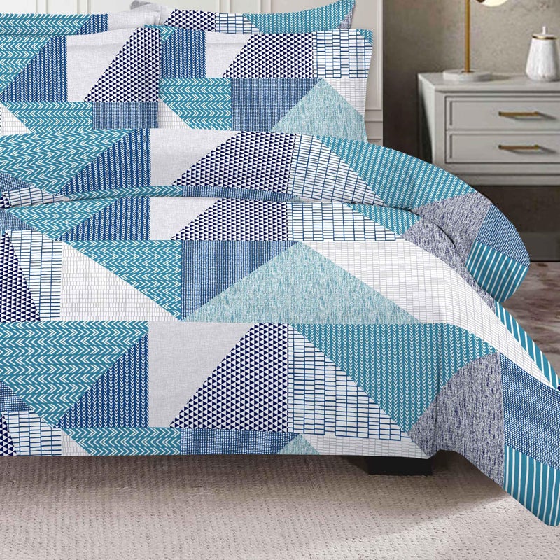 Amali  6 Pieces Bedsheet Set King Size (200 x 200+35cm) Polycotton Including 1 Duvet Cover 1 Fitted Sheet 2 Oxford & 2 Standard Pillowcases Durable & LongLasting Quality - Image 3