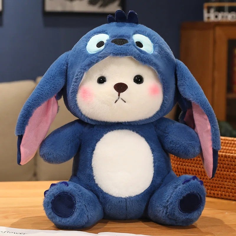Bluejw Blue Stitch Plush Toys Stuffed Teddy Bear Toys Teddy Bear with Stitch Hat - Image 1