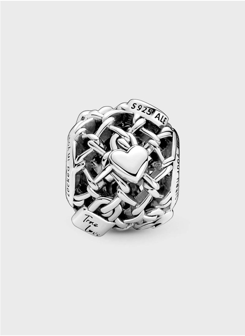 PANDORA Openwork Chain Link Padlock Charm - Image 2