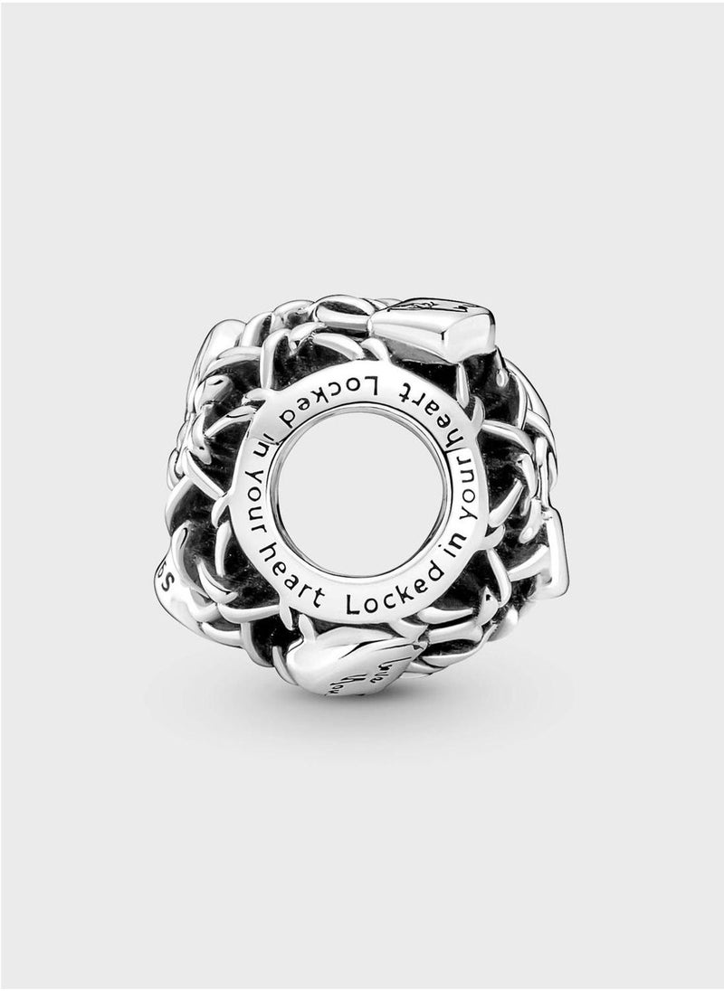PANDORA Openwork Chain Link Padlock Charm - Image 3