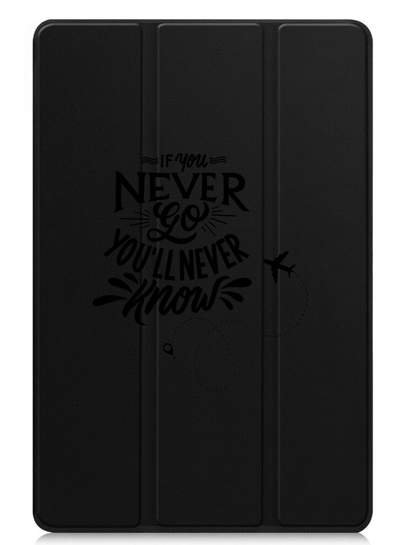 Theodor Protective Flip Case For OnePlus Pad 2 (2024) & OnePlus Pad Pro (2024) With Trifold Stand Auto Wake Sleep Shockproof Cover If you never go you will never Know - Image 1