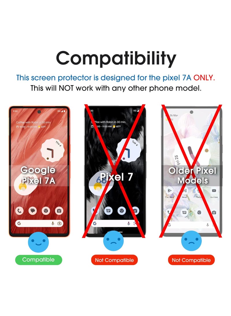 Amfilm - amFilm (3+1 Pack 3 Pack Tempered Glass Screen Protector for Google Pixel 7a, with 1 Pack Camera Lens Protector, 0.33mm Thickness, HD Clear, Anti-Scratch Bubbles-Free - Image 1