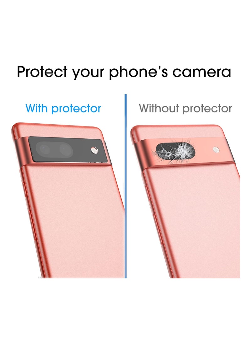 Amfilm - amFilm (3+1 Pack 3 Pack Tempered Glass Screen Protector for Google Pixel 7a, with 1 Pack Camera Lens Protector, 0.33mm Thickness, HD Clear, Anti-Scratch Bubbles-Free - Image 1