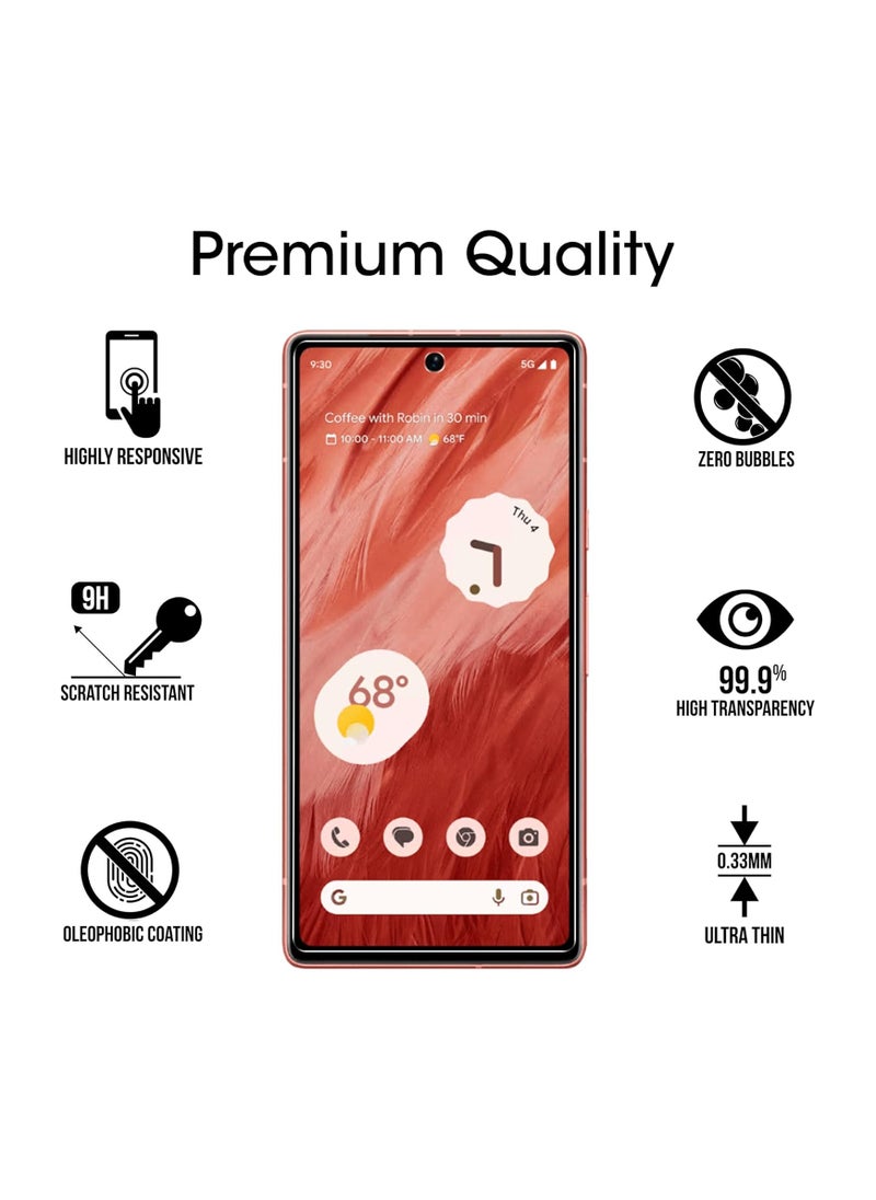 Amfilm - amFilm (3+1 Pack 3 Pack Tempered Glass Screen Protector for Google Pixel 7a, with 1 Pack Camera Lens Protector, 0.33mm Thickness, HD Clear, Anti-Scratch Bubbles-Free - Image 1