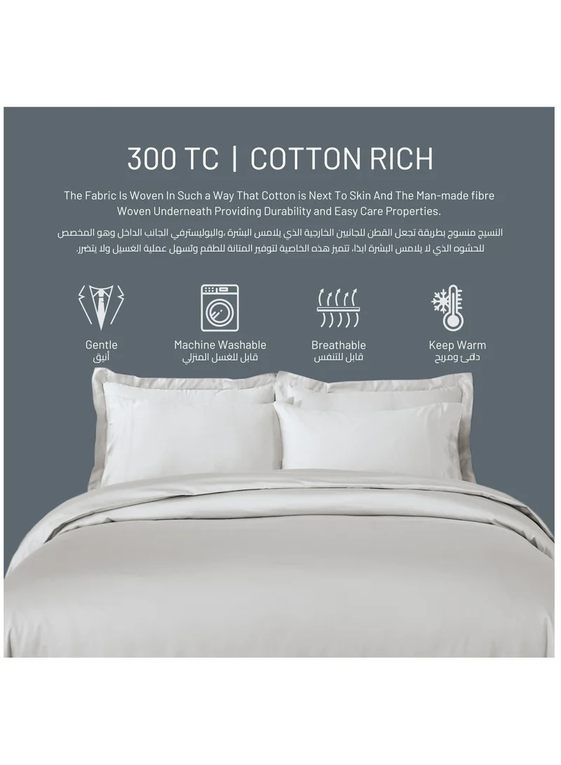 Donetella Comforter Set 7-Pieces Double Size Hotel Style All Season Cotton Rich Bedding Set With Removable Cover And Down Alternative Filling, Beige