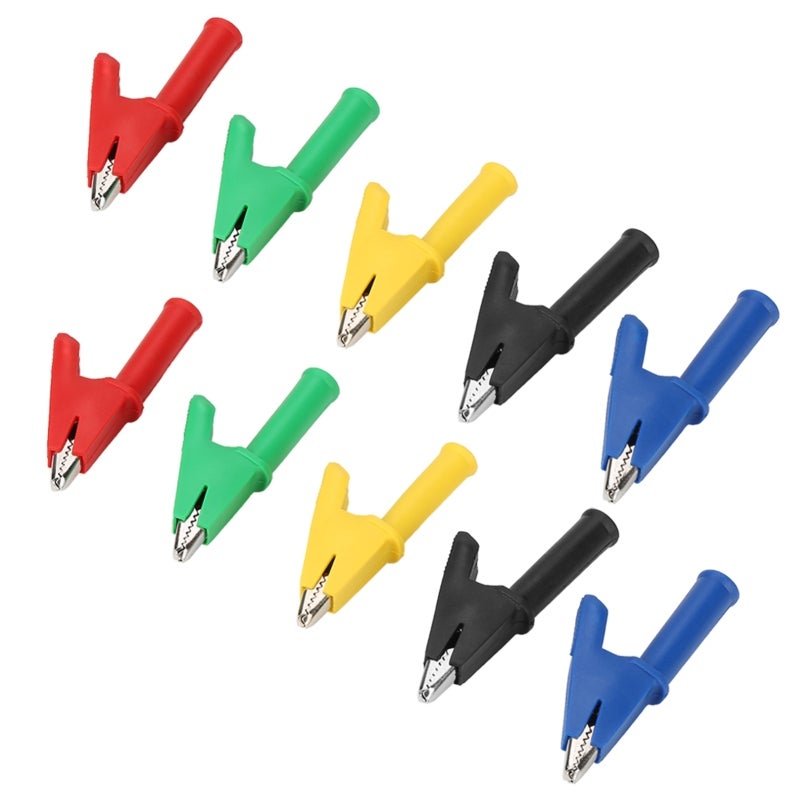 Crocodile Clip 2.0in Copper Nickel-Plated Test Clamp - Insulated Welding Point 20A Alligator Clip for Multimeter - Image 2