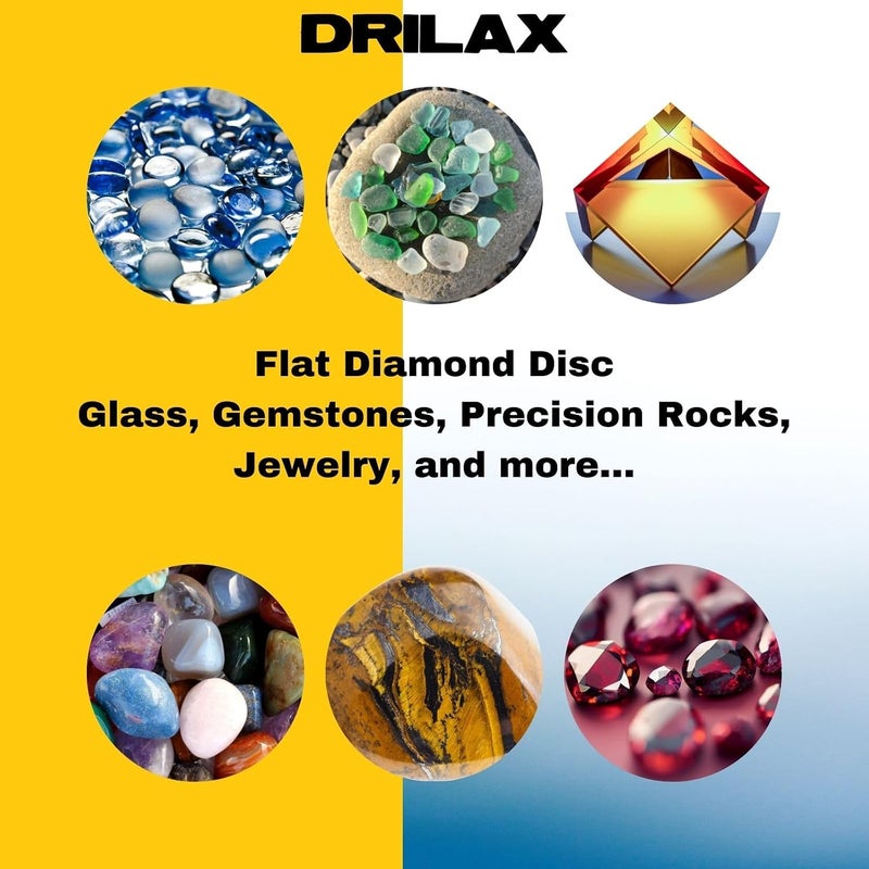 DRILAX 6 inch Grit 500 Professional Quality High Density Diamond Coated Flat Lap Lapping Lapidary Wheel Disc Glass Jewelry Polishing Tool Grinding Sharpening Metal Back 1/2 Arbor (Grit500) - Image 2