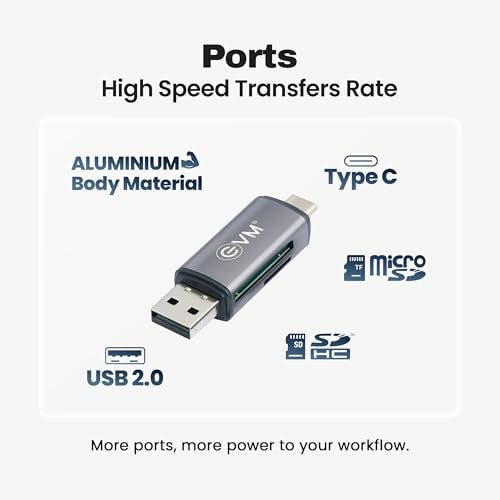 EVM 4-in-1 OTG Card Reader USB 3.0 Type-C | SD SDHC SDXC Micro SD TF | Plug & Play Adapter for Android iOS Laptop Tablet | 1 Year Warranty (EVMACR+) - Image 4