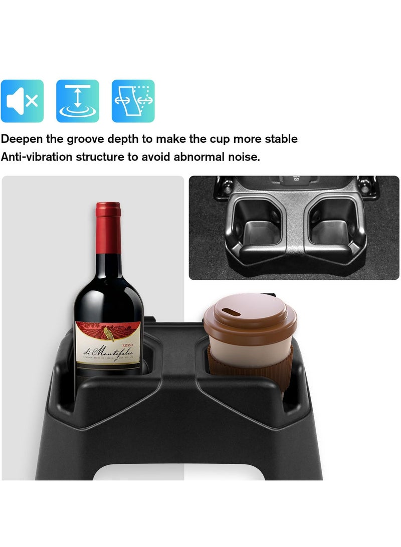 SYOSI Rear Cup Holder for Jeep Wrangler JL & Gladiator JT 2018-2022, Rear Seat Dual Water Bottle Drink Beverage Holder Cup Box for Jeep - Image 3