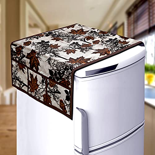 KANUSHI Industries® Fridge Covers/Refrigerator Cover + 1 Pc Microwave/Oven Cover for Top (Color- Brown)(Copy-FRI+Micro-Brown-SHUB) - Image 2