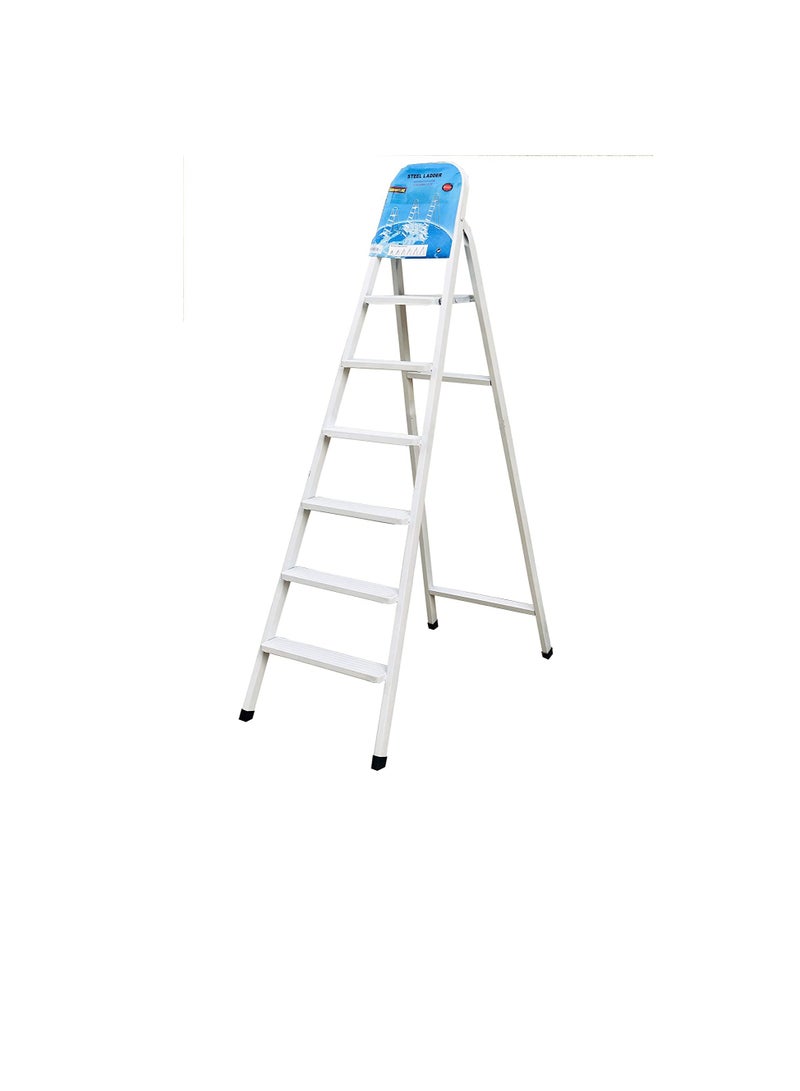 6 Steps Steel Ladder - White  - Image 2