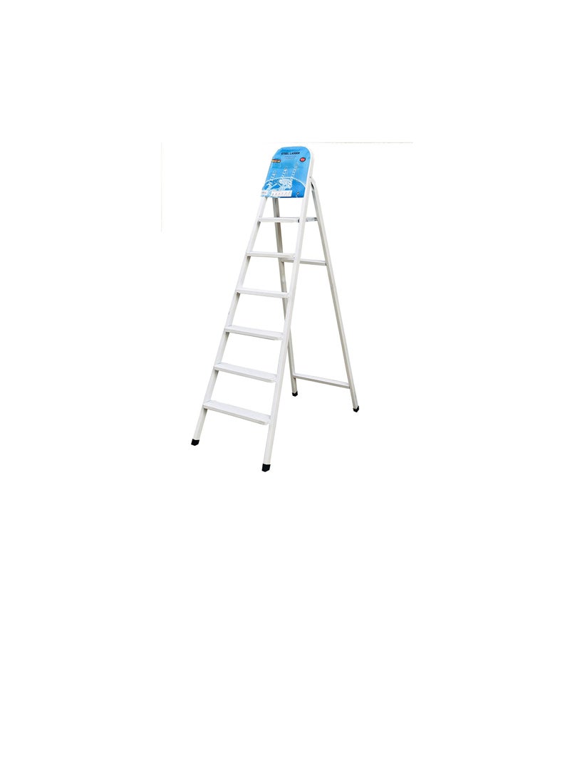 6 Steps Steel Ladder - White  - Image 1