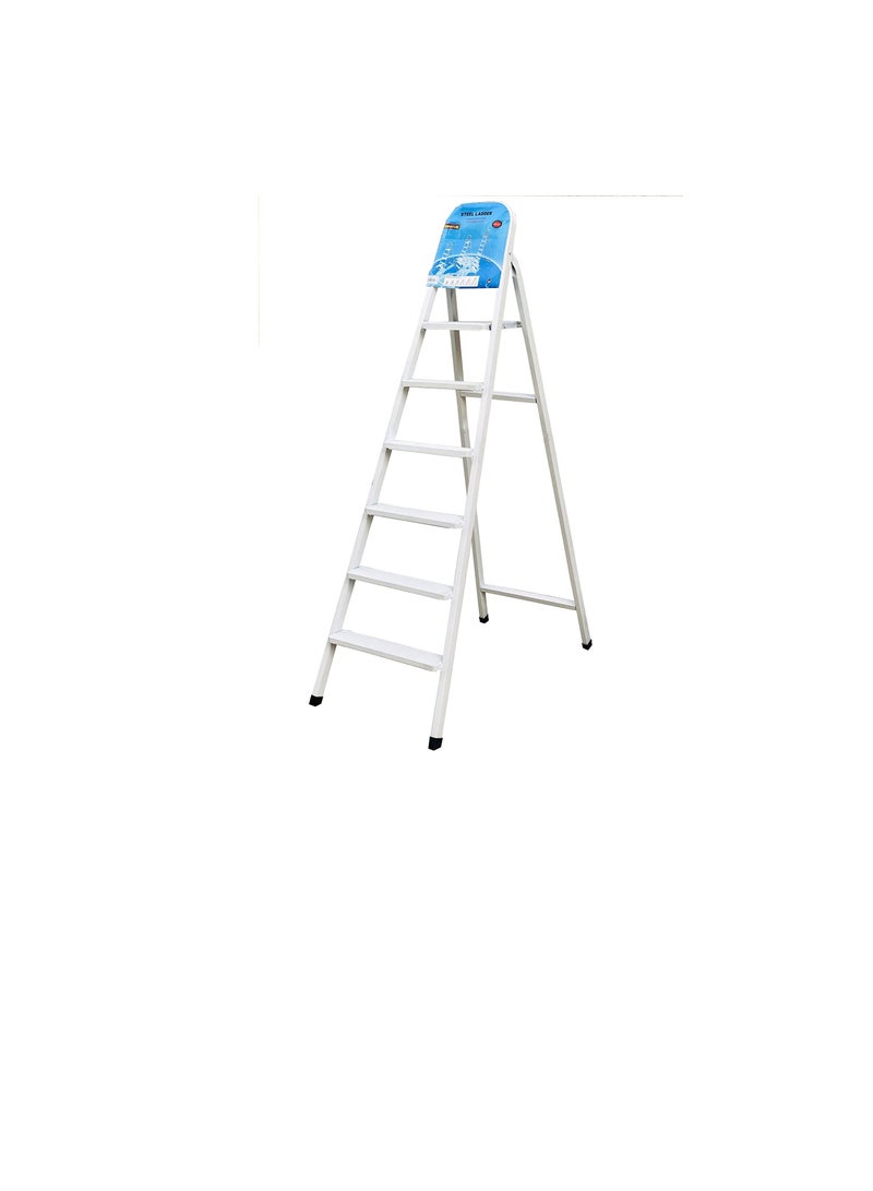 6 Steps Steel Ladder - White  - Image 3