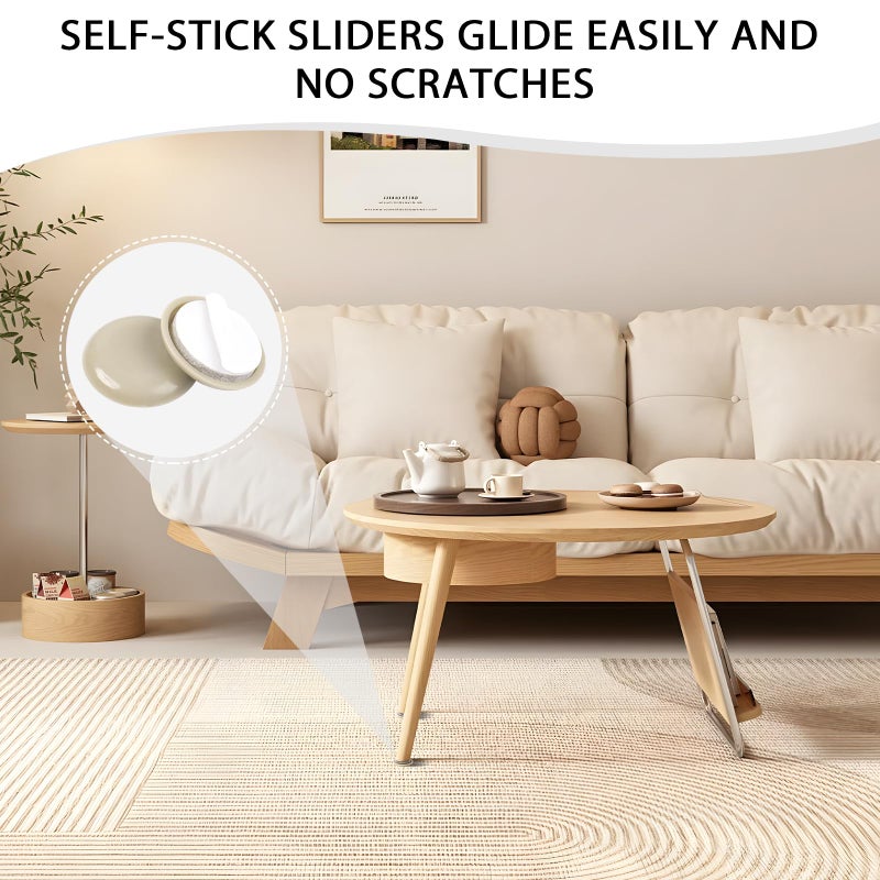 new space 24 Pcs Self-Stick Appliance Sliders For Kitchen Appliances, 1 Inch Furniture Sliders, Easy To Gliding & Space Saving, Chair Sliders For Carpet - Move Furniture Smoothly, Keep Floors Flawless! - Image 5
