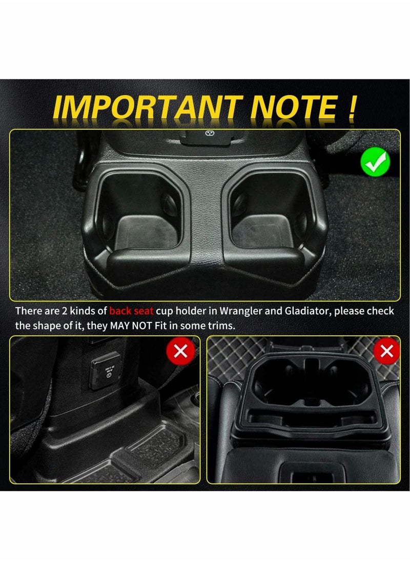Excefore - Auto Cup Holder Coaster Fit for Jeep Wrangler JL JLU 2018-2022, an Interior Accessory for Gladiator JT 2020-2022 Sport and Rubicon, Car Liner Mat Pad, 4PCS, Black - Image 1