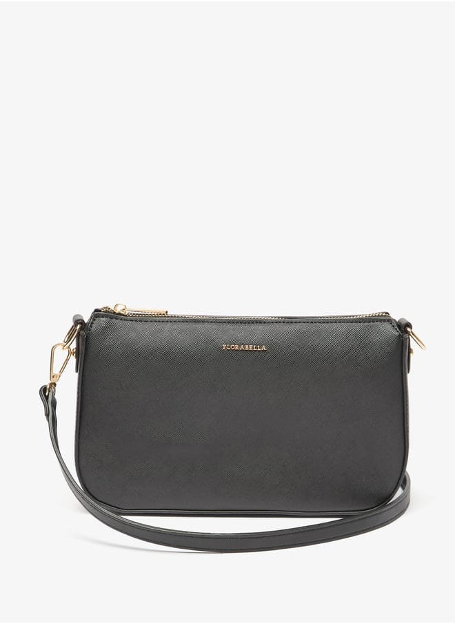Flora Bella By Shoexpress Women Solid Crossbody Bag with Detachable Strap and Pouch  - Image 4