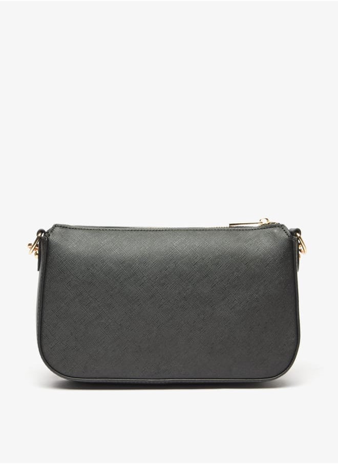 Flora Bella By Shoexpress Women Solid Crossbody Bag with Detachable Strap and Pouch  - Image 5