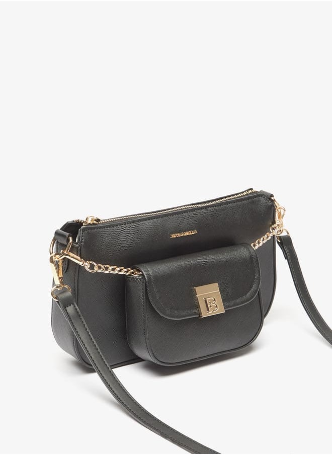 Flora Bella By Shoexpress Women Solid Crossbody Bag with Detachable Strap and Pouch  - Image 2