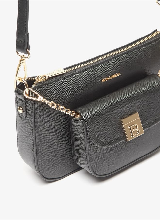 Flora Bella By Shoexpress Women Solid Crossbody Bag with Detachable Strap and Pouch  - Image 3