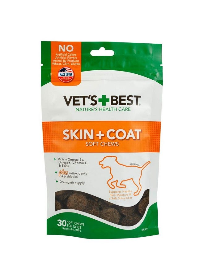 Vet's Best Vet's Best Skin & Coat Soft Chew Dog Supplements | Formulated with Vitamin E and Biotin to Maintain Dogs Healthy Skin and Coat | 30 Day Supply  - Image 1