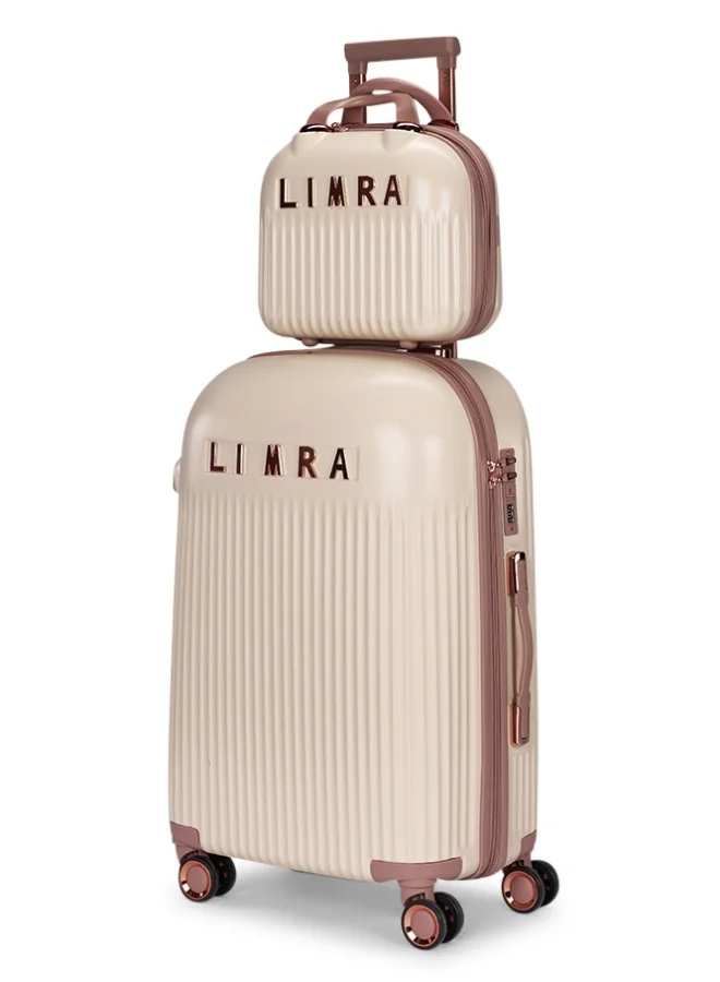 LIMRA Luggage set 4 pieces travel Bags with a distinctive design from limra Beige/Rose