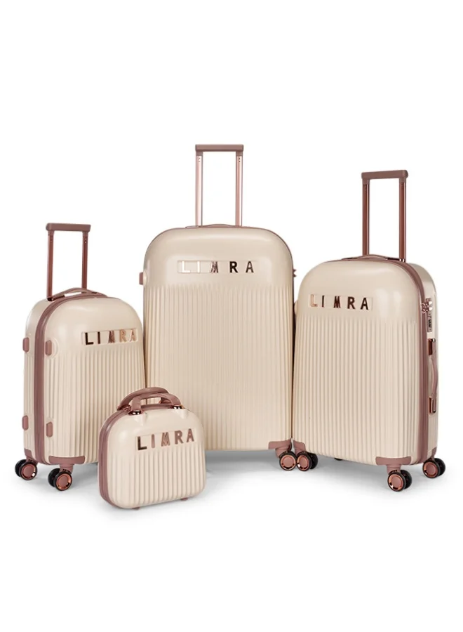 LIMRA Luggage set 4 pieces travel Bags with a distinctive design from limra Beige/Rose