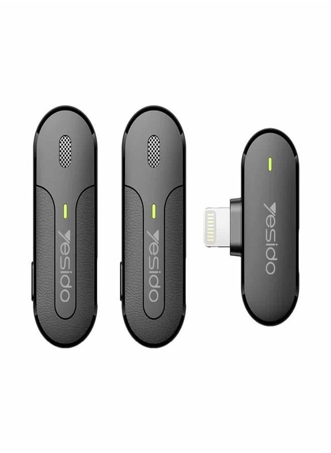 Yesido - YESIDO KR16 2in1 Wireless Lavalier Microphone Lightning Receiver with Charging Box,2 Transmitter+1 Receiver - Image 1