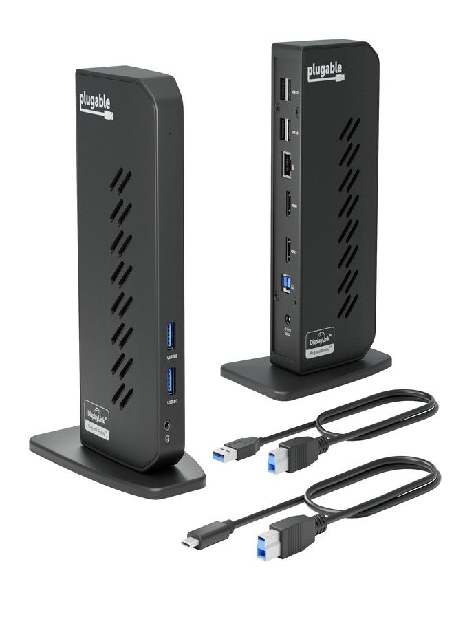 بلاج آبل محطة إرساء عالمية للكمبيوتر المحمول قابلة للتوصيل بمنفذي USB 3.0 وUSB-C مع منفذي HDMI لنظامي التشغيل Windows وMac (يتطلب برنامج تشغيل) وChromeOS وGigabit Ethernet والصوت - Image 1