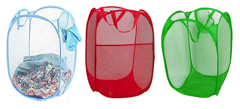 Kuber Industries Nylon 3 Piece Mesh Laundry Basket,20Ltr (Multi)-CTKTC21524, Standard - Image 1