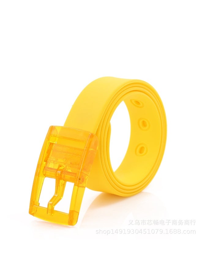 xozgdovg Silicone Belt Candy Aroma Couples Fashion Yellow 