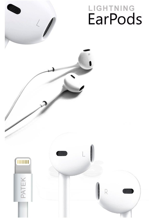 PATEK - PATEK EarPods With Lightning Connector White - Image 1