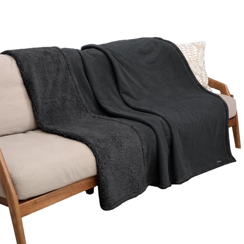 Kritter Planet Black Waterproof Dog Blanket Reversible Leakproof Pet Blanket for Couch Bed Sofa Washable Couch Cover for Large Dogs Pee Stain Proof No Crinkle 50x60 - Image 1