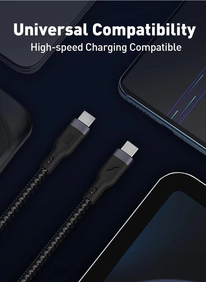 جودا كيبل شحن تايب سي الى تايب سي مغلف بنسيج نايلون متين بقوة تصل الى 60 واط وبطول 1 متر - Image 3