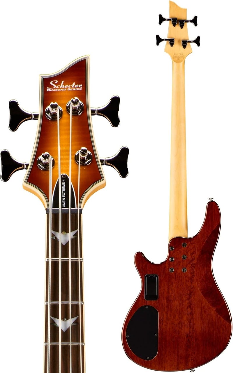 Schecter Omen Extreme 4-String Electric Bass Guitar - Vintage Sunburst - Image 4