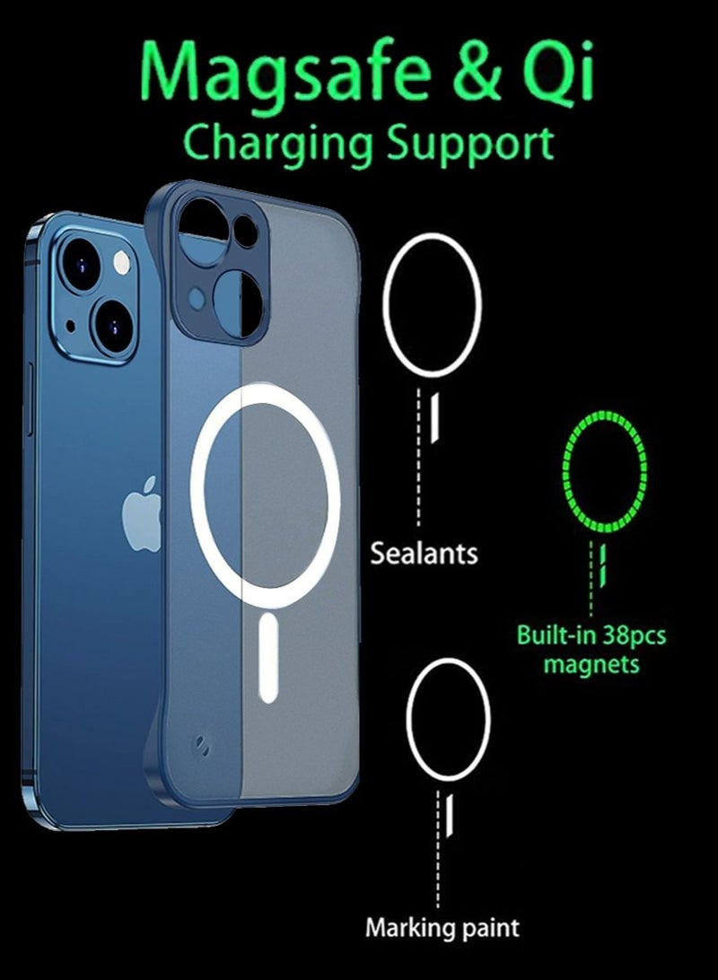 TEAM LUXURY Slim Case for iPhone 15 Compatible with MagSafe, Ultra Thin Frameless Case Accessories with Mag Safe Wireless Charging, Anti-Yellow Shockproof Magnetic Cover for iPhone 15  - Image 4