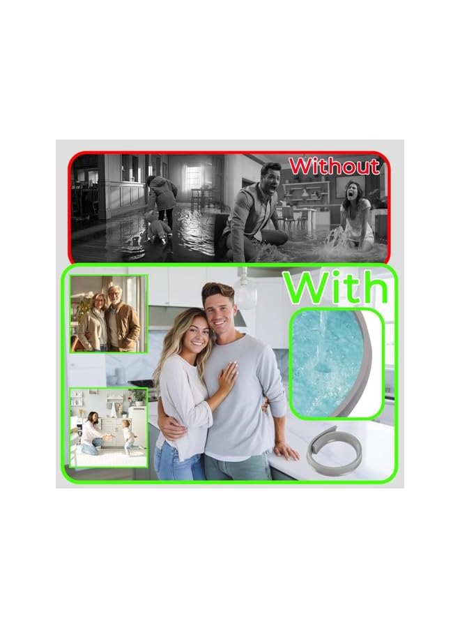 The Bros Shower Water Stopper, 3M Self-Adhesive Bathroom Water Stopper, Collapsible Silicone Water Retaining Strip, Dry and Wet Separation Premium Water Barrier for Bathroom Kitchen Floor (Grey) - Image 4