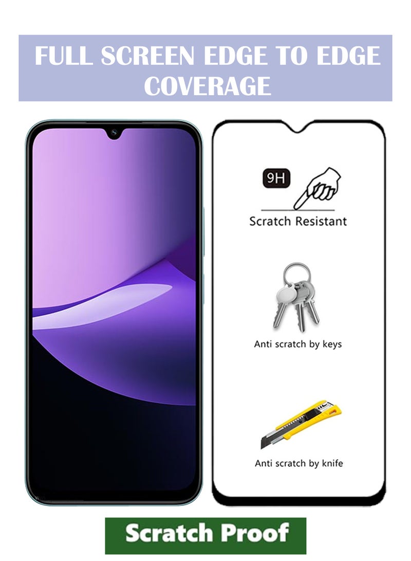 لـ Xiaomi Redmi 15C 5G - واقي شاشة زجاجي مقسى - لمسة دقيقة، شفافية أعلى، سهل التركيب، مقاوم للخدوش وخالي من الفقاعات - أسود - Image 2
