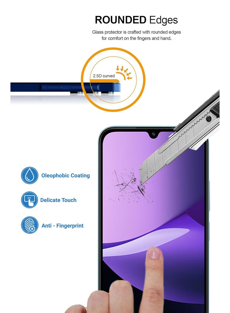 لـ Xiaomi Redmi 15C 5G - واقي شاشة زجاجي مقسى - لمسة دقيقة، شفافية أعلى، سهل التركيب، مقاوم للخدوش وخالي من الفقاعات - أسود - Image 4