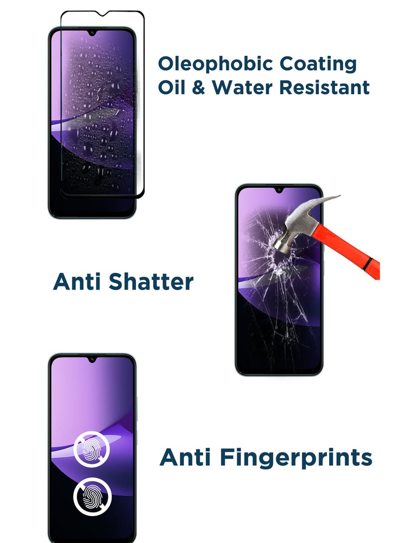 لـ Xiaomi Redmi 15C 5G - واقي شاشة زجاجي مقسى - لمسة دقيقة، شفافية أعلى، سهل التركيب، مقاوم للخدوش وخالي من الفقاعات - أسود - Image 3