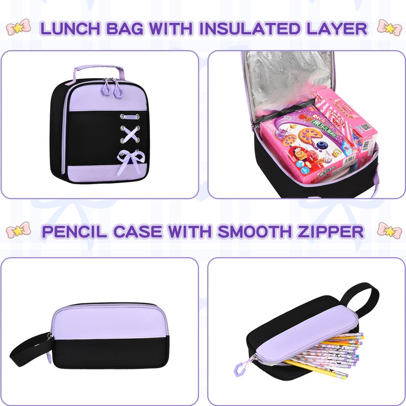 Large Capacity School Backpack for Girls, 3-Piece Set, Lightweight - Image 3