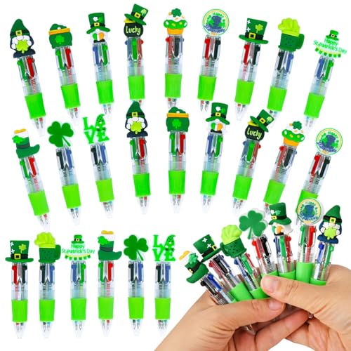 Zhirlyn 24 Pcs St Patrick's Day Pens Bulk Multicolor Ballpoint Pens Cute Fun 4-in-1 Green Pens for St. Patrick's Day Gifts (St Patrick) - Image 1