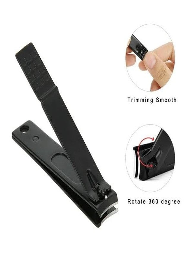 Calitate24 Nail Clippers Black Nail Cutter, Stainless Steel Manicure Kit, Thick Scissors, Professional Nail Clippers (Color : Large flat mouth) - Image 4