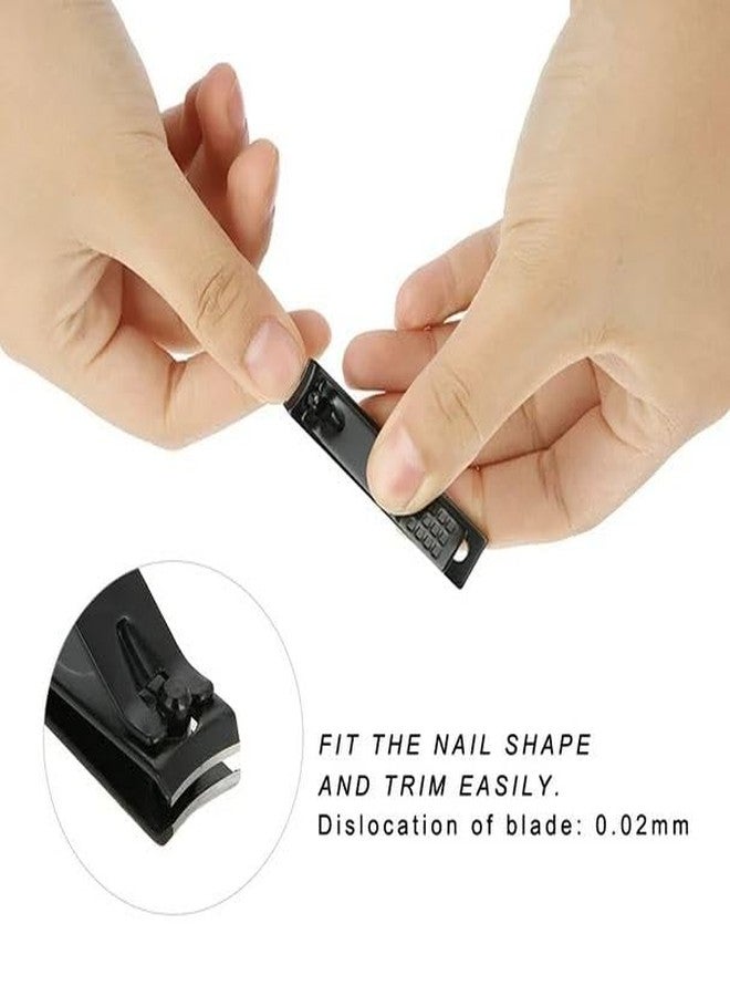 Calitate24 Nail Clippers Black Nail Cutter, Stainless Steel Manicure Kit, Thick Scissors, Professional Nail Clippers (Color : Large flat mouth) - Image 2