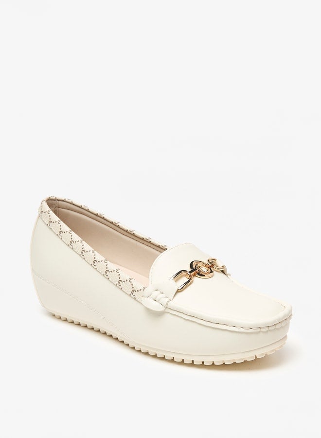 Le Confort Women's Metal Accent Slip-On Loafers with Wedge Heels  - Image 2