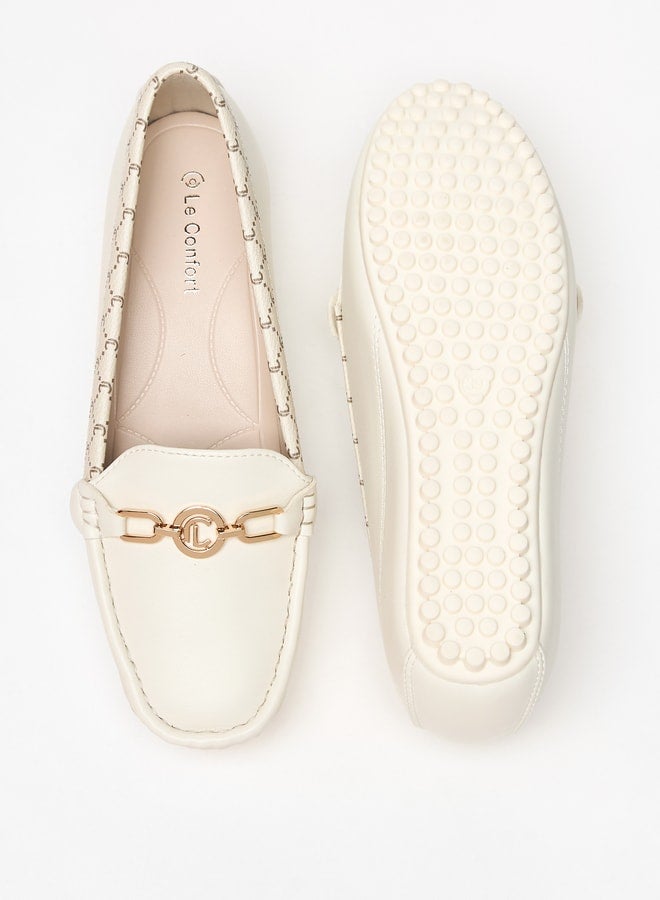 Le Confort Women's Metal Accent Slip-On Loafers with Wedge Heels  - Image 4