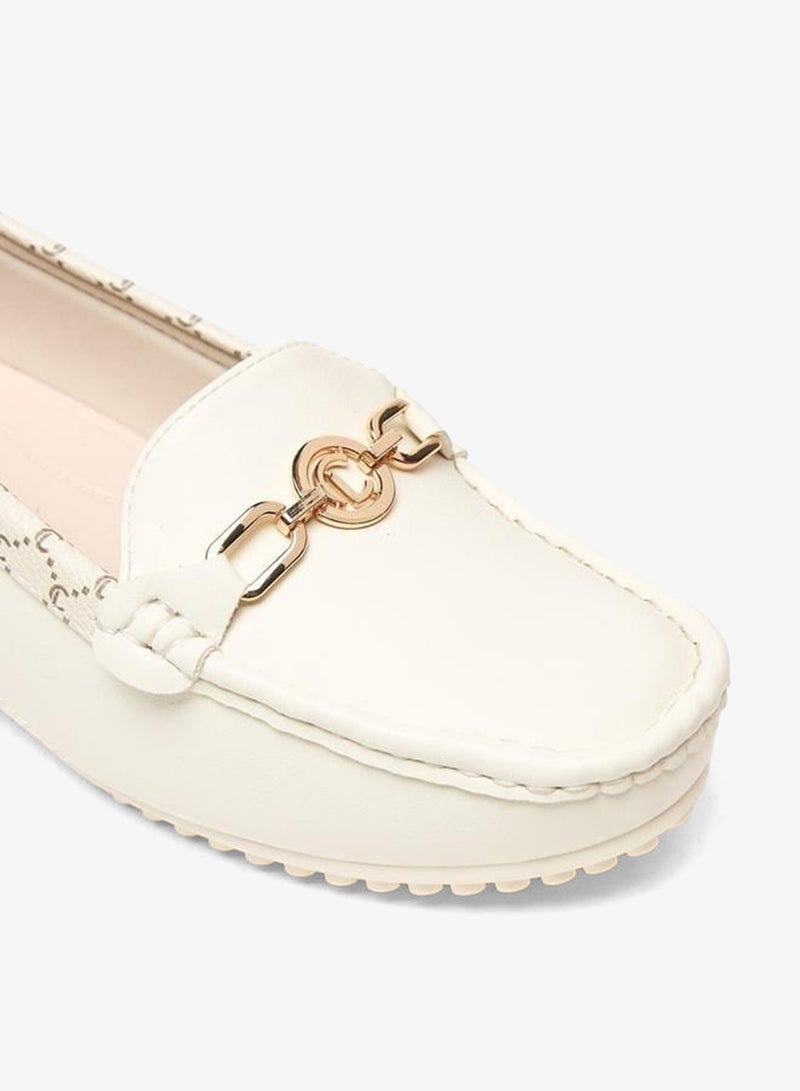 Le Confort Metal Accent Slip-On Loafers with Wedge Heels - Image 5