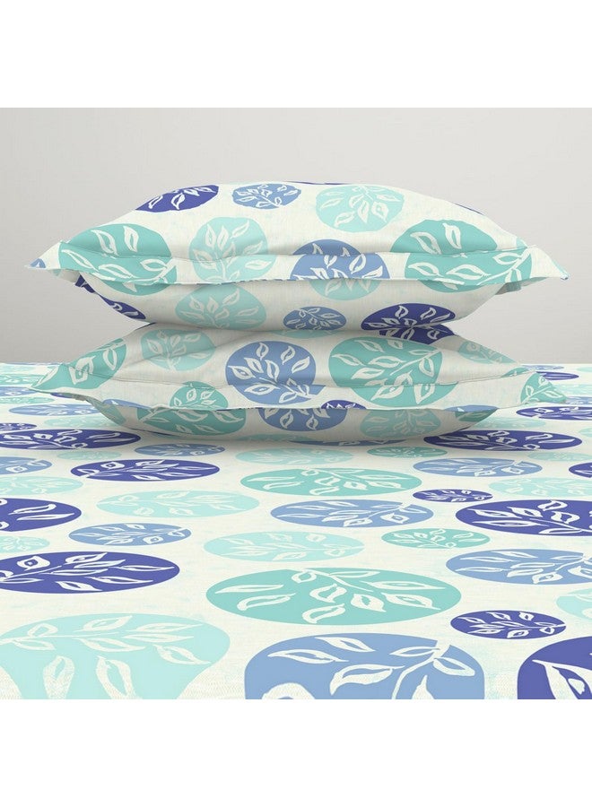 Welspun 120 TC Polycotton Bedsheet for Double Bed with 2 Pillow Cover | Skin Safe & Super Soft Queen Size Bed Sheet | (88 X 100 Inch) - Ornate Blue | Harmony - Image 5